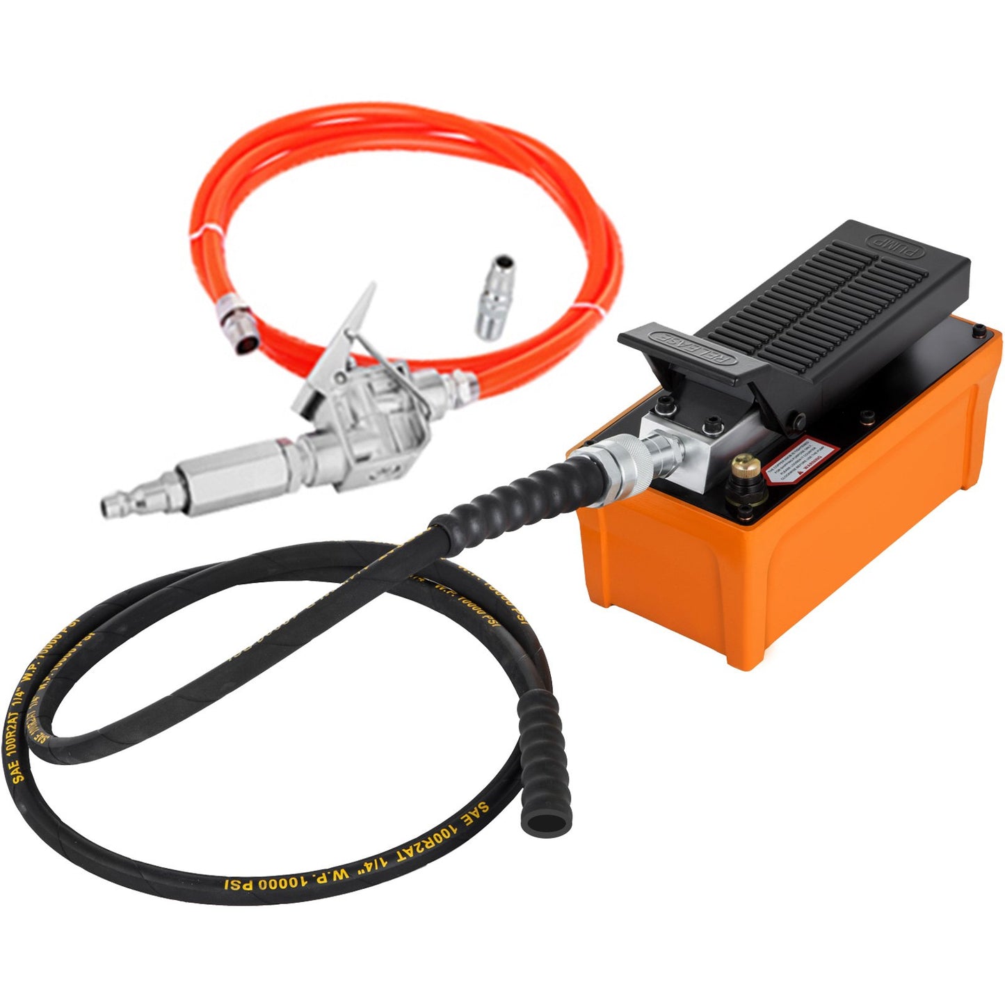 10000 PSI hydraulic pump, air foot pump with hose, hydraulic jack pump with air hose for hydraulic frame cylinders (hydraulic pump with hose)