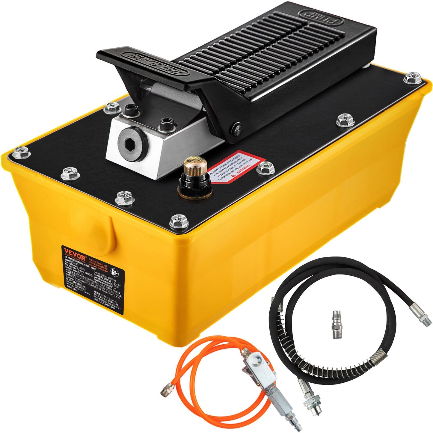 Lufthydraulisk pump, 10 000 PSI hydraulisk fotpump, 1/2 Gal reservoarfotstyrd luft-/hydraulpump, med slang och sprutpistol för riggning av tunga maskiner, bilreparationer, maskiner för bilkarossram