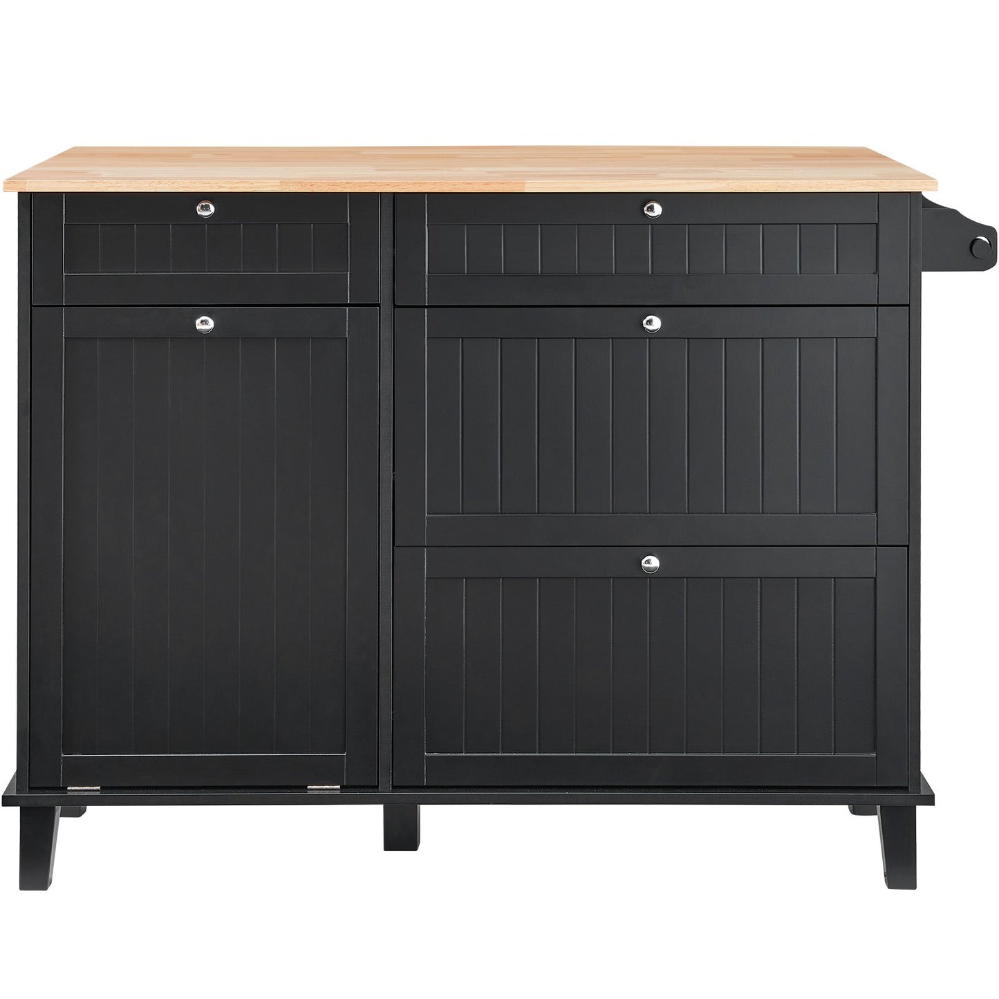 Kitchen Island Cart Storage Cabinet Serving with Drawer and Trash Cabinet