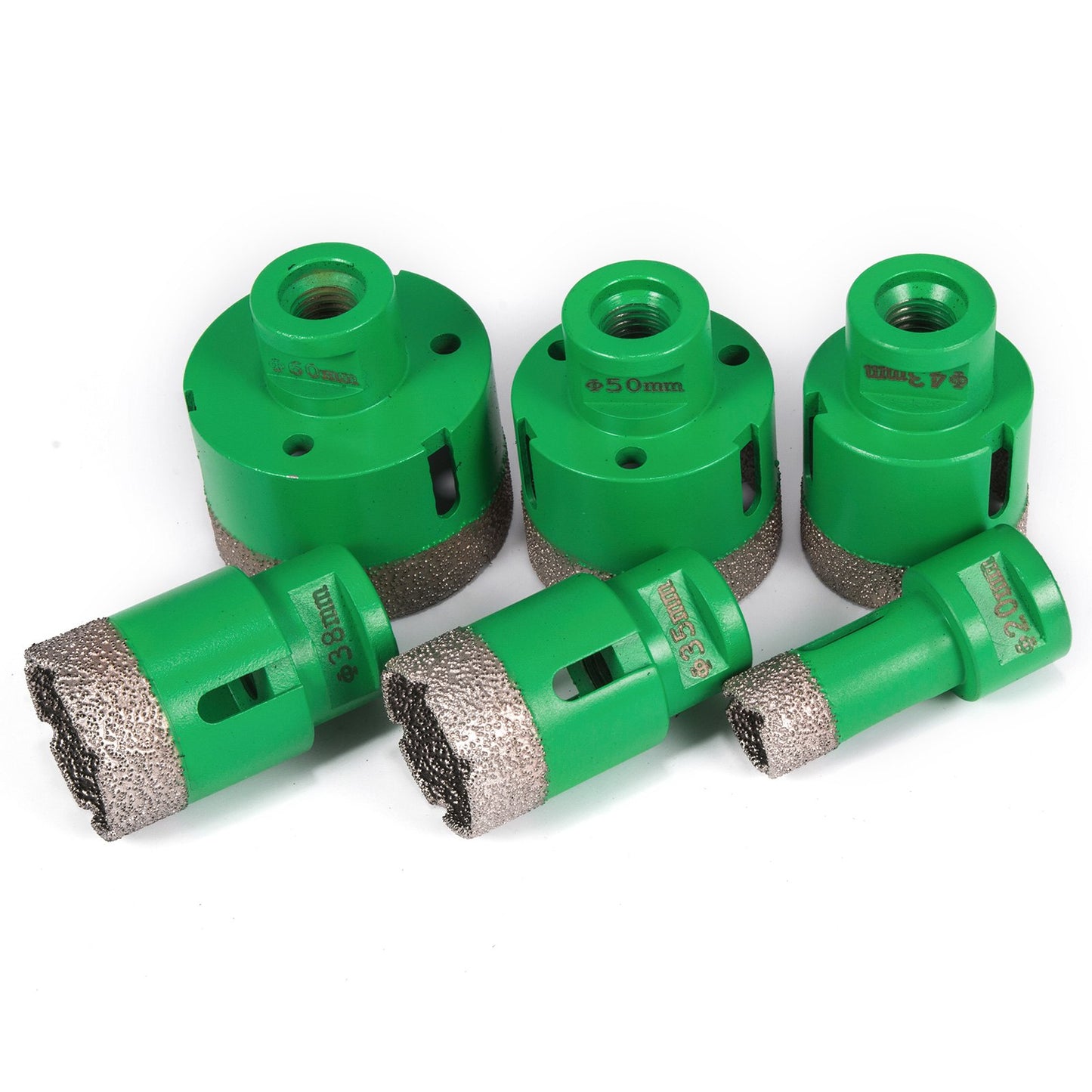 6PCS Diamond Hole Saw Set Diamond Drill Core, M14 20/35/38/43/50/60MM Hole Saw Drill, M14 Thread Precision Drilling for Tile Ceramic Granite