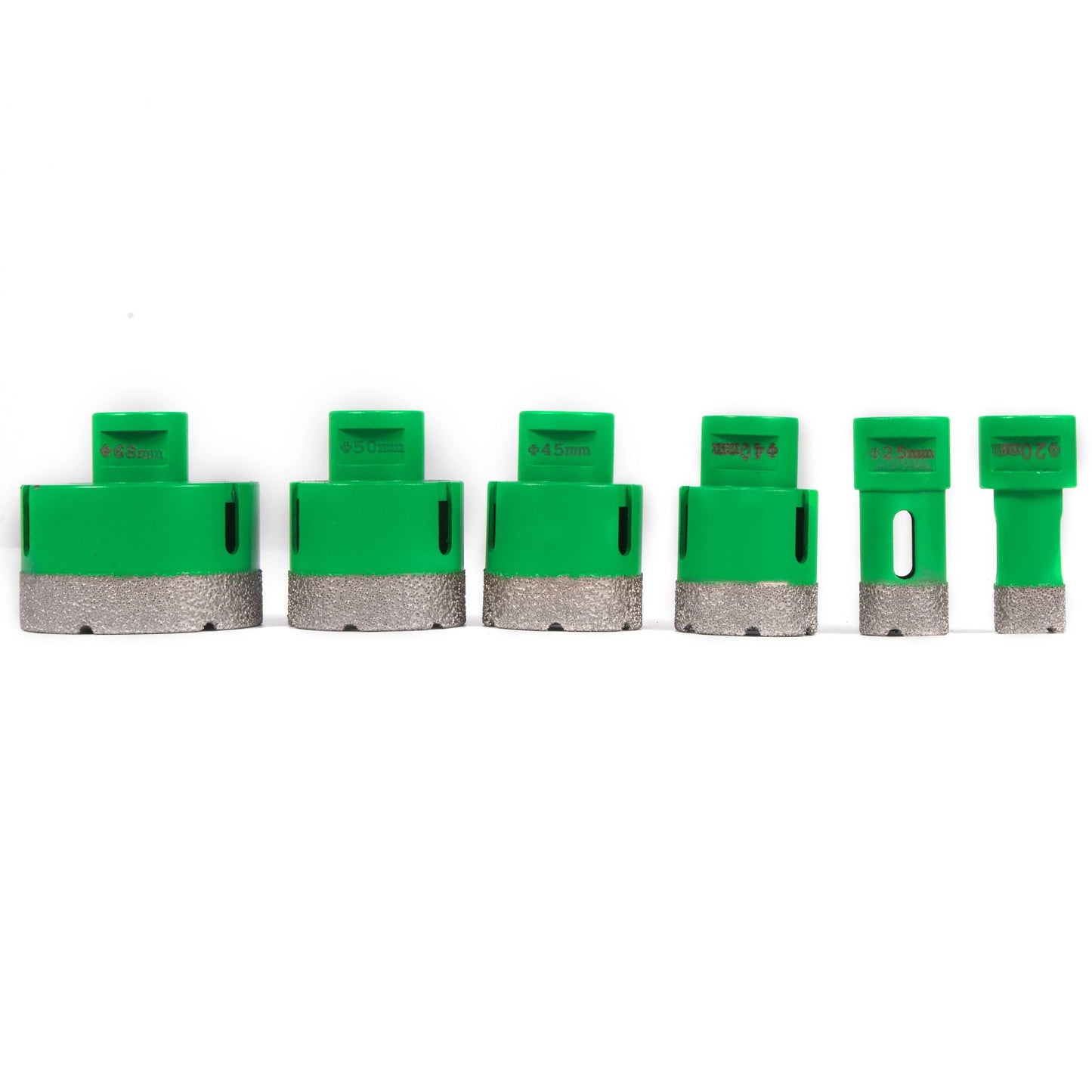 6-teiliges Diamant-Lochsägen-Set, Bohrkern, M14-Gewinde 20/25/40/45/50/68 mm (0,79/1/1,6/1,77/2/2,7 Zoll), mit 2 Sägeblättern