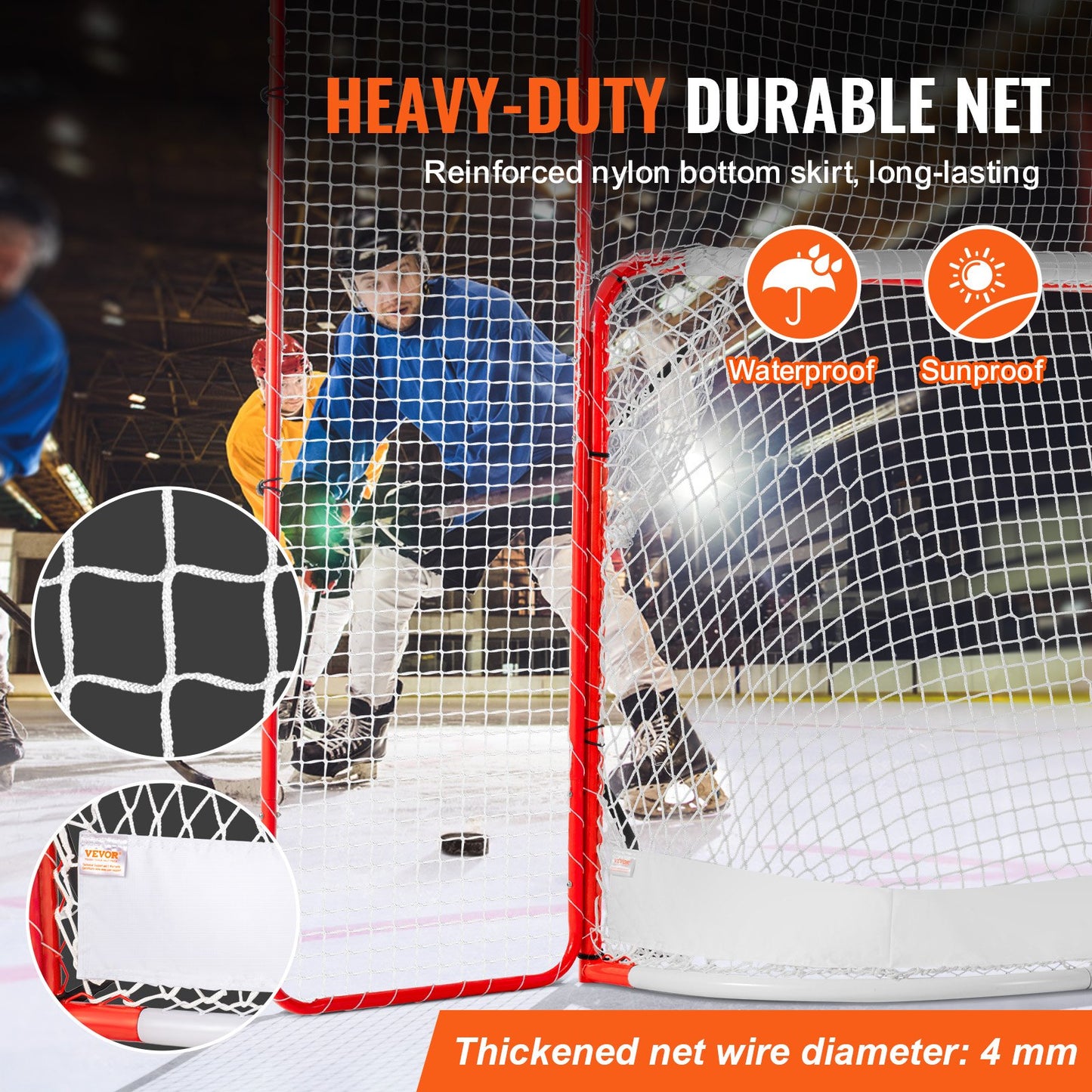 Hockey Goal med Backstop och Targets Street Outdoor Steel Hockey Net 72