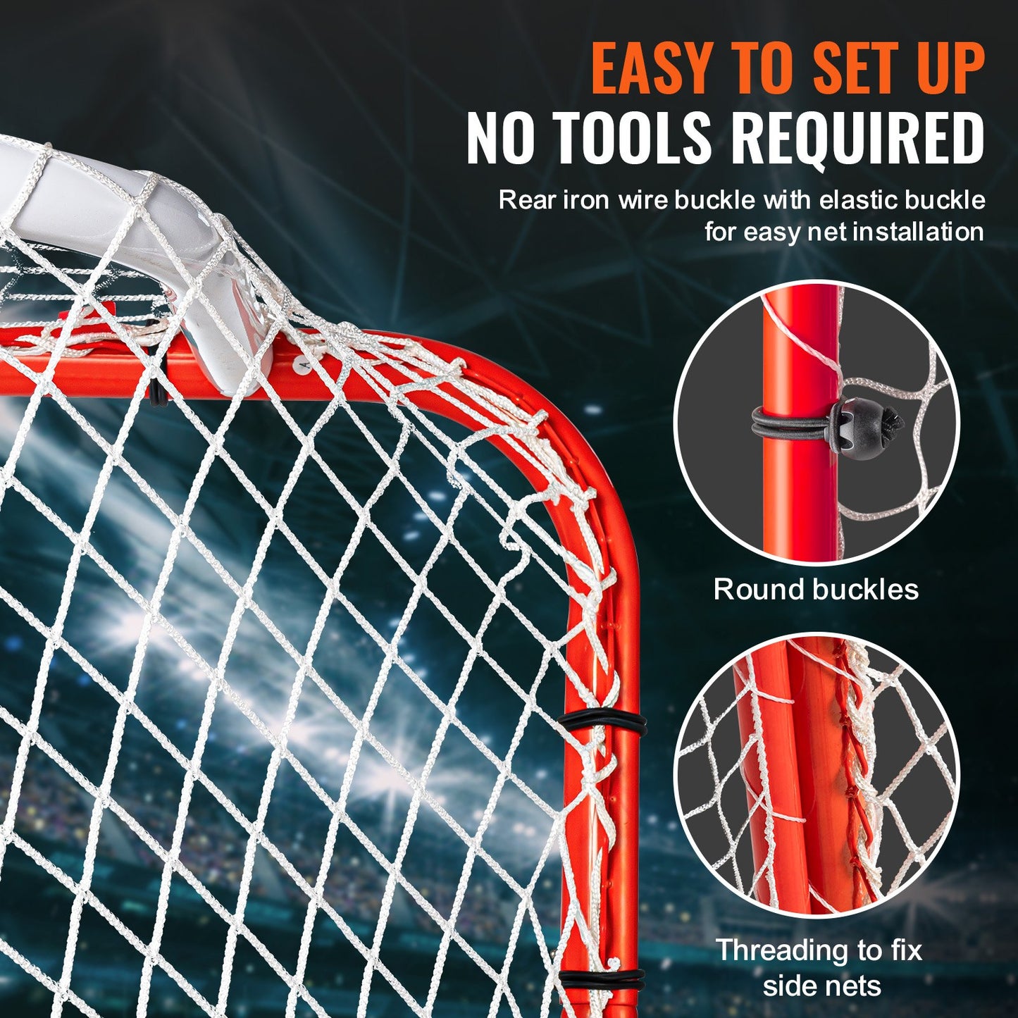 Hockey Goal med Backstop och Targets Street Outdoor Steel Hockey Net 72