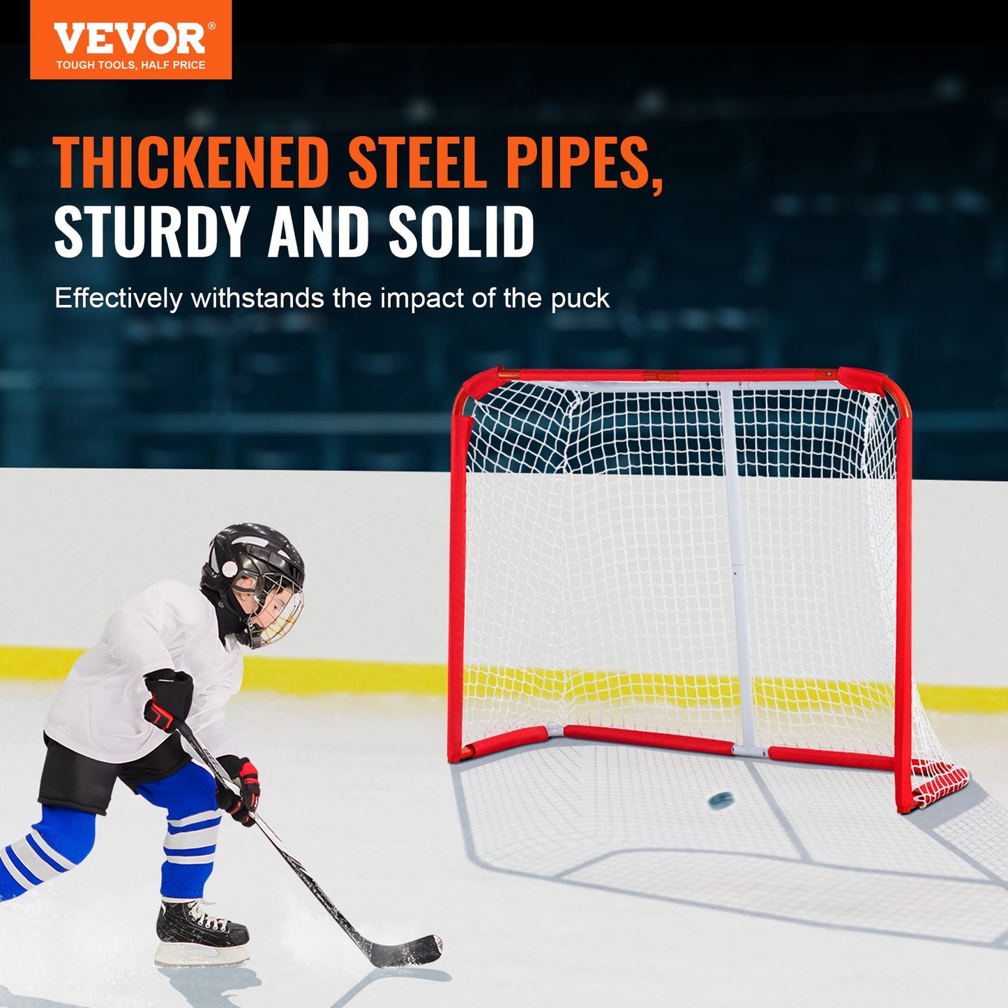Youth Street Hockey Net Indoor Outdoor Steel Hockey Goal for Kids 54"x44