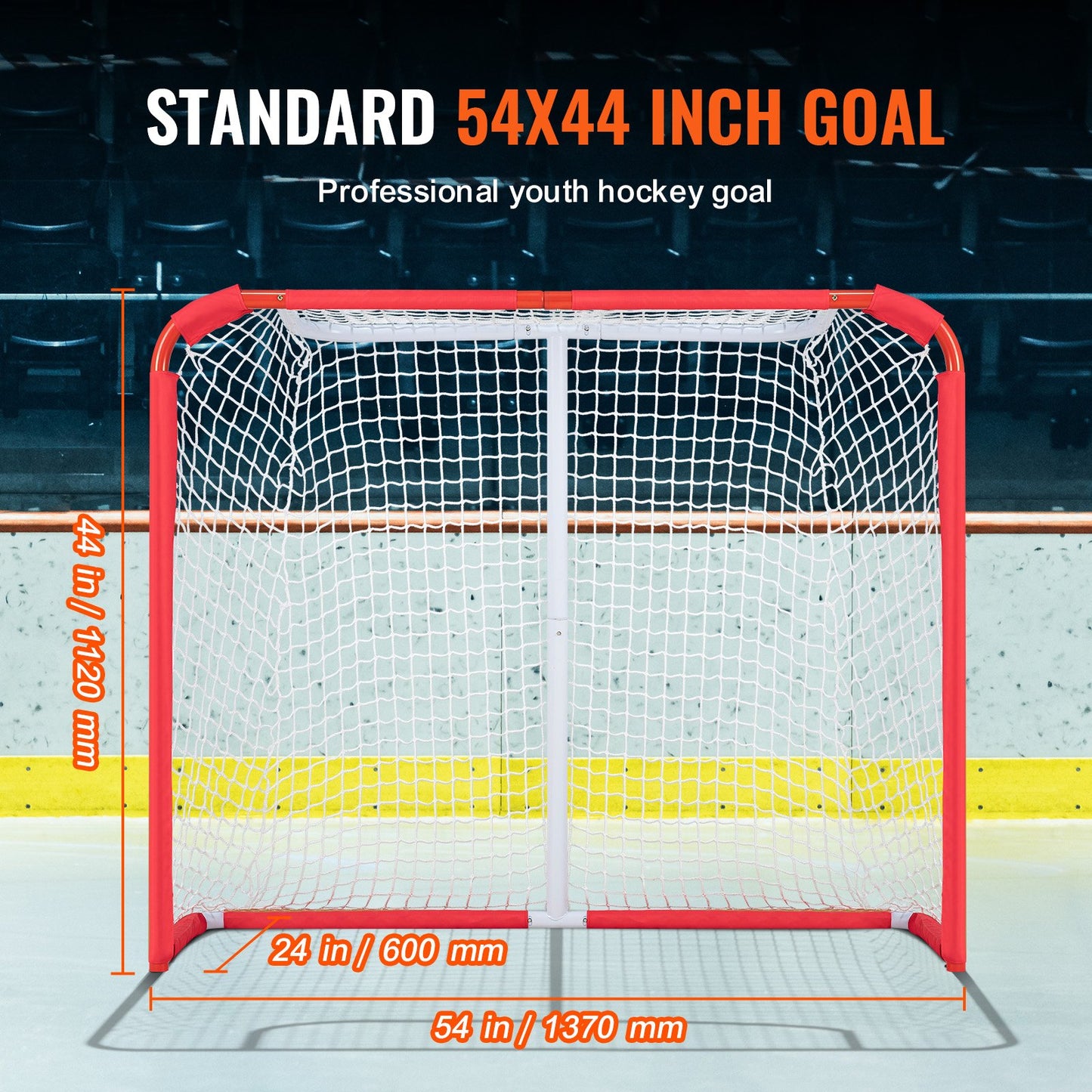 Youth Street Hockey Net Indoor Outdoor Steel Hockey Goal for Kids 54"x44