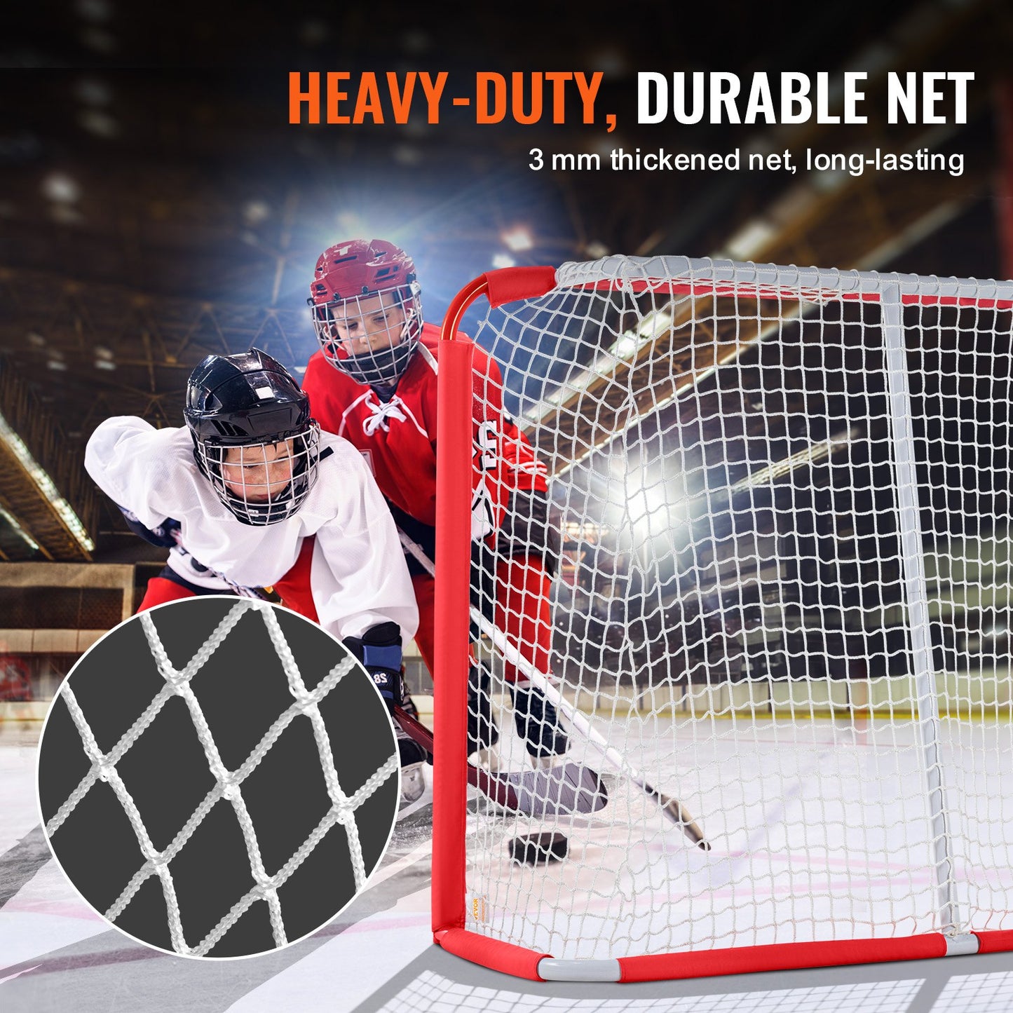 Youth Street Hockey Net Indoor Outdoor Steel Hockey Goal for Kids 54"x44