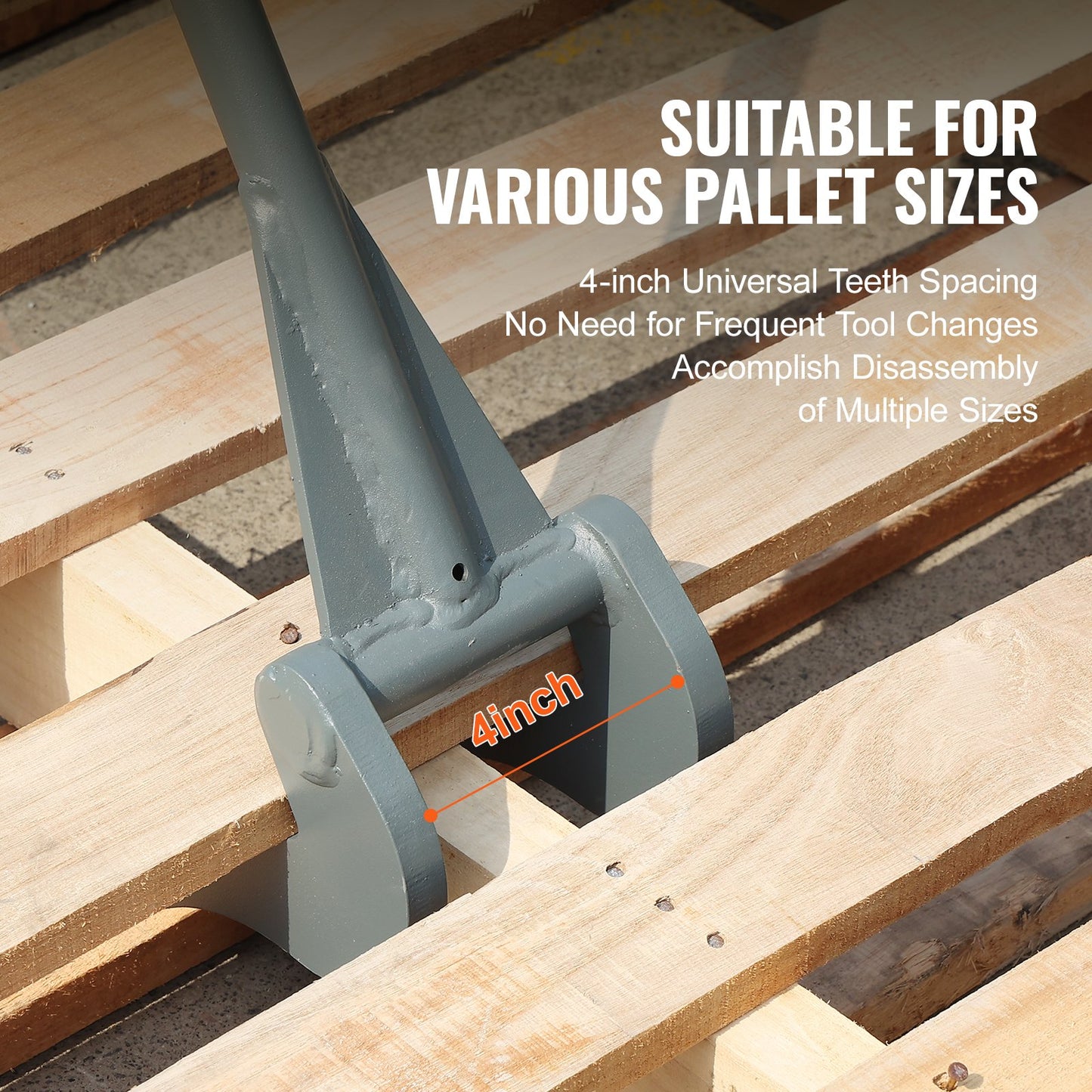 Pall Buster, 50-tums handtag, 2000 lbs Viktkapacitet, Q235 kolstål, Heavy Duty Deck Wrecker Demolering Träpall Verktygsbrytare Pry Bar Avdragare för effektiv och enkel borttagning av brädor