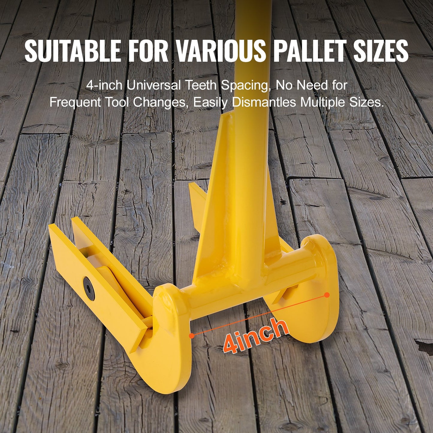 Palettenzerkleinerer, 41-Zoll-Griff, 2000 lbs Tragkraft, Q235 Kohlenstoffstahl, Hochleistungs-Deckzerstörer, Abbruchwerkzeug für Holzpaletten, Brecher, Brecheisenzieher für effektives und einfaches Entfernen von Brettern