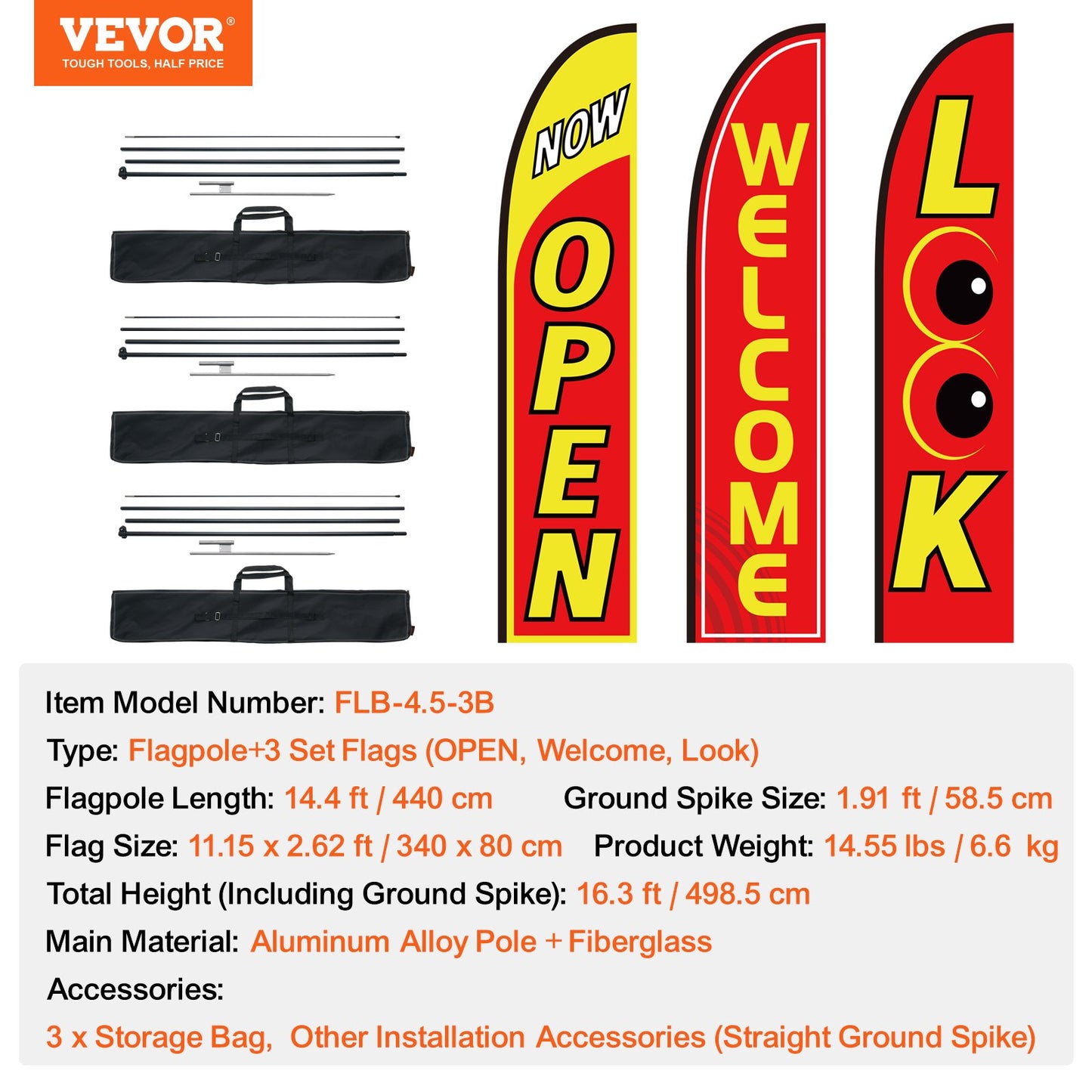 Open Flags for Business Advertising Feather Flag Kit Open Look Välkommen