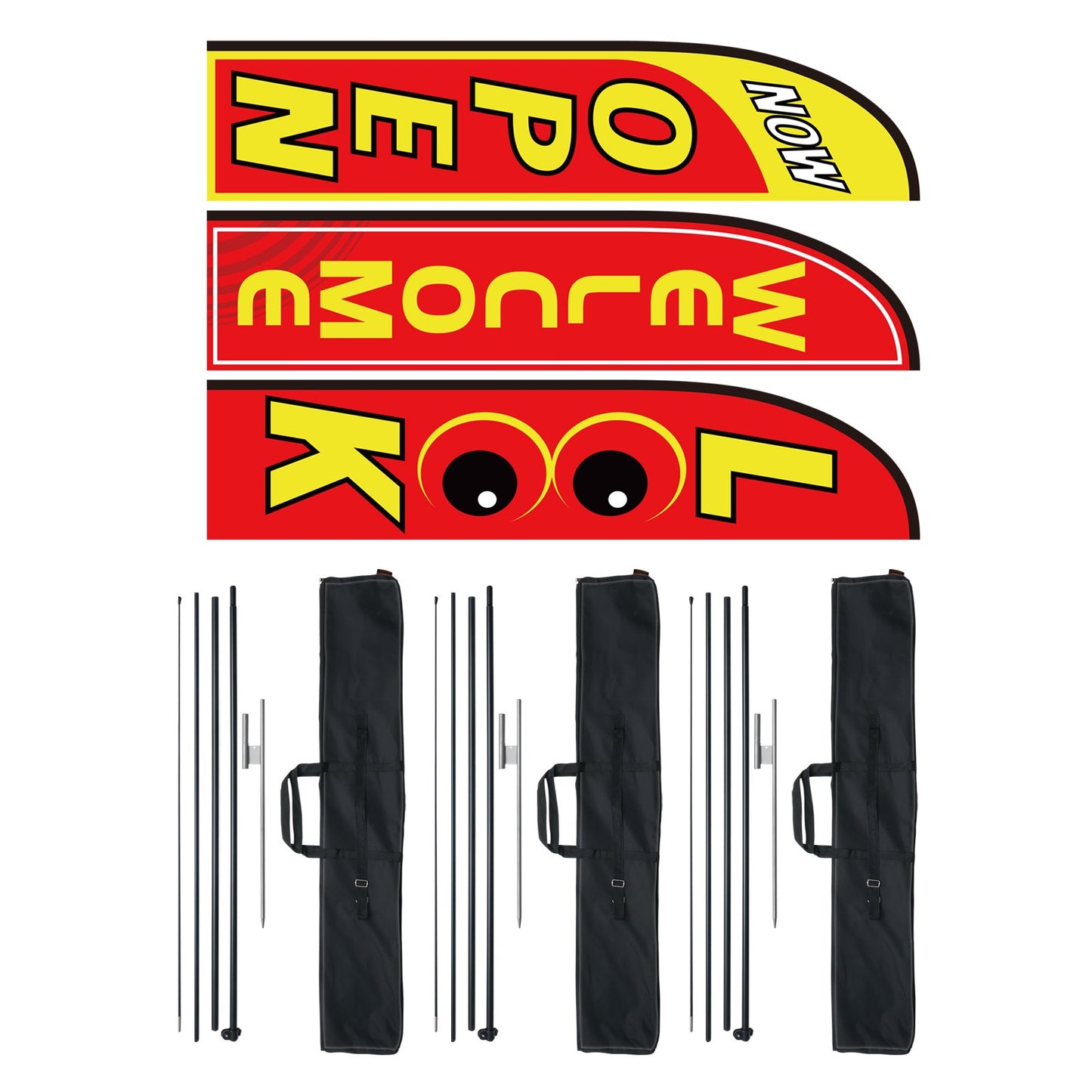 Open Flags for Business Advertising Feather Flag Kit Open Look Välkommen
