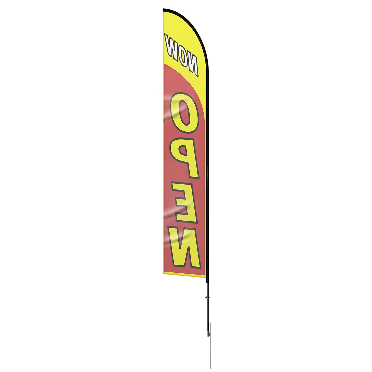 Öppna flaggor för företagsreklamflaggor för yttre bannerflagga och stolpe