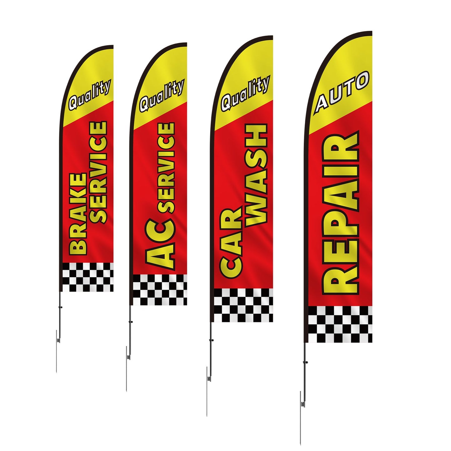 Auto Repair Advertising Feather Flag Kit Swooper Flags and Poles 16,3 FT