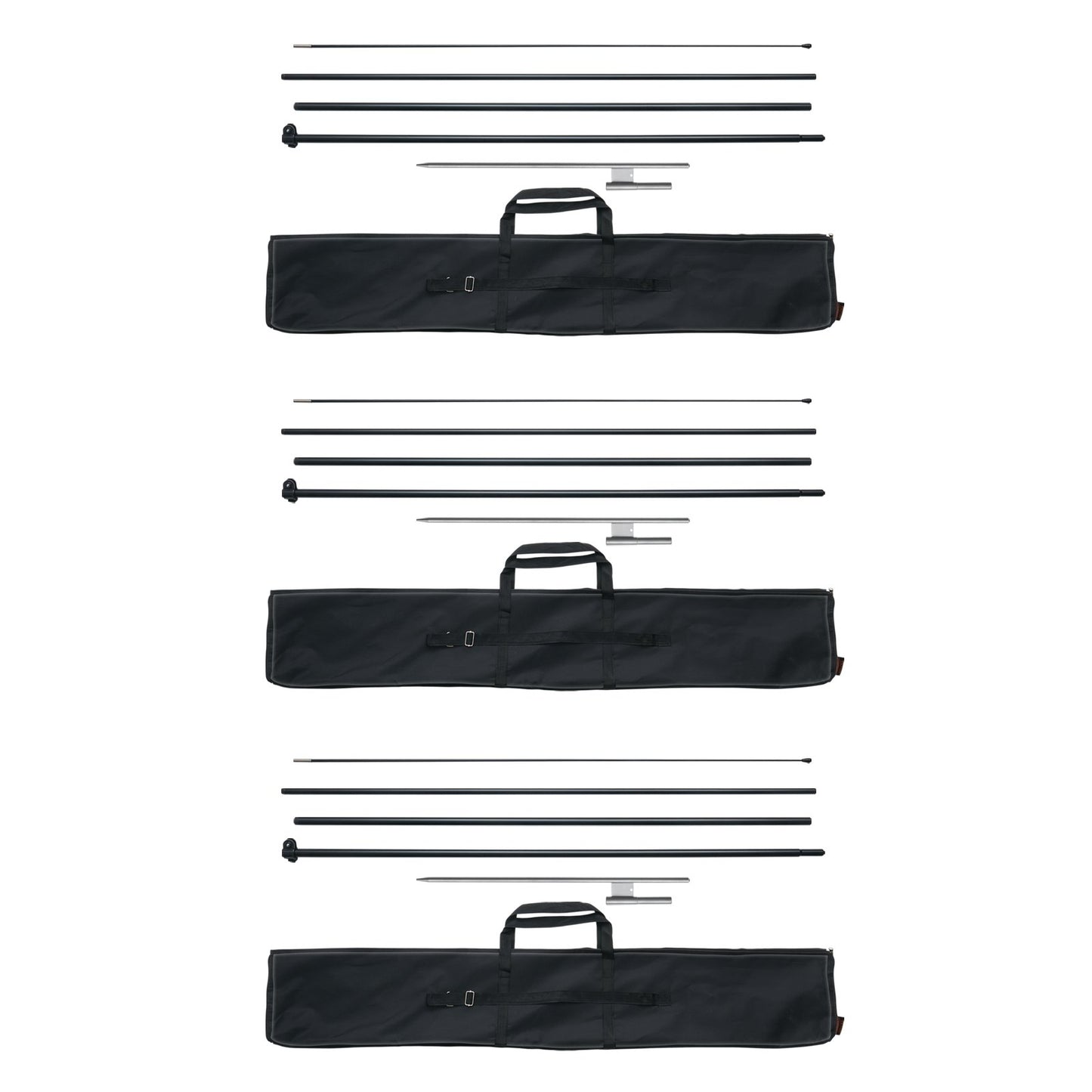 Feather Flag Pole Kit 3-pack Swooper flaggstång 16,3 fot med markinsatser