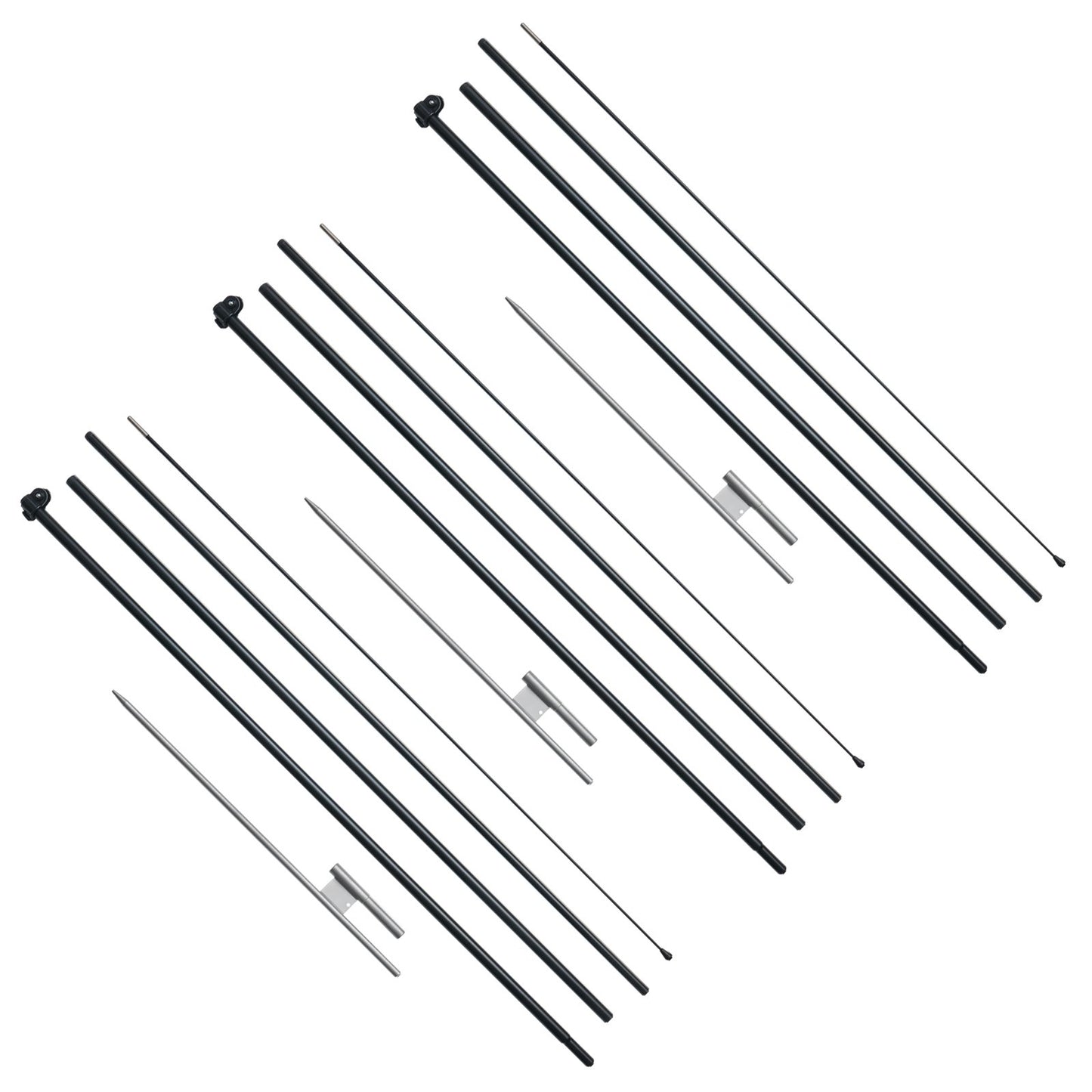 Feather Flag Pole Kit 3-pack Swooper flaggstång 16,3 fot med markinsatser