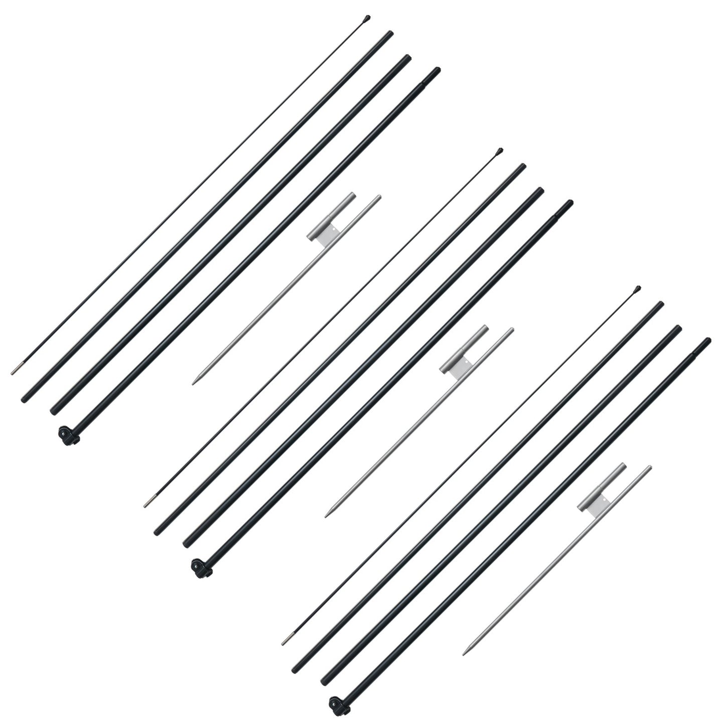 Feather Flag Pole Kit 3-pack Swooper flaggstång 16,3 fot med markinsatser