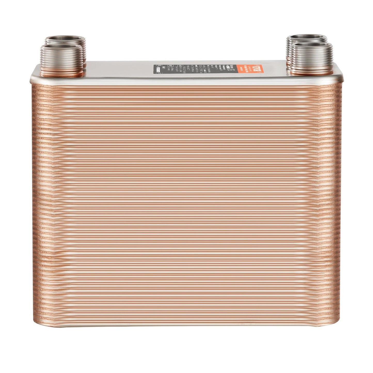 100 Plattenwärmetauscher 4 x 1-1/4 Zoll MNPT-Anschlüsse 5 x 12 Zoll, gelöteter Edelstahl 316L