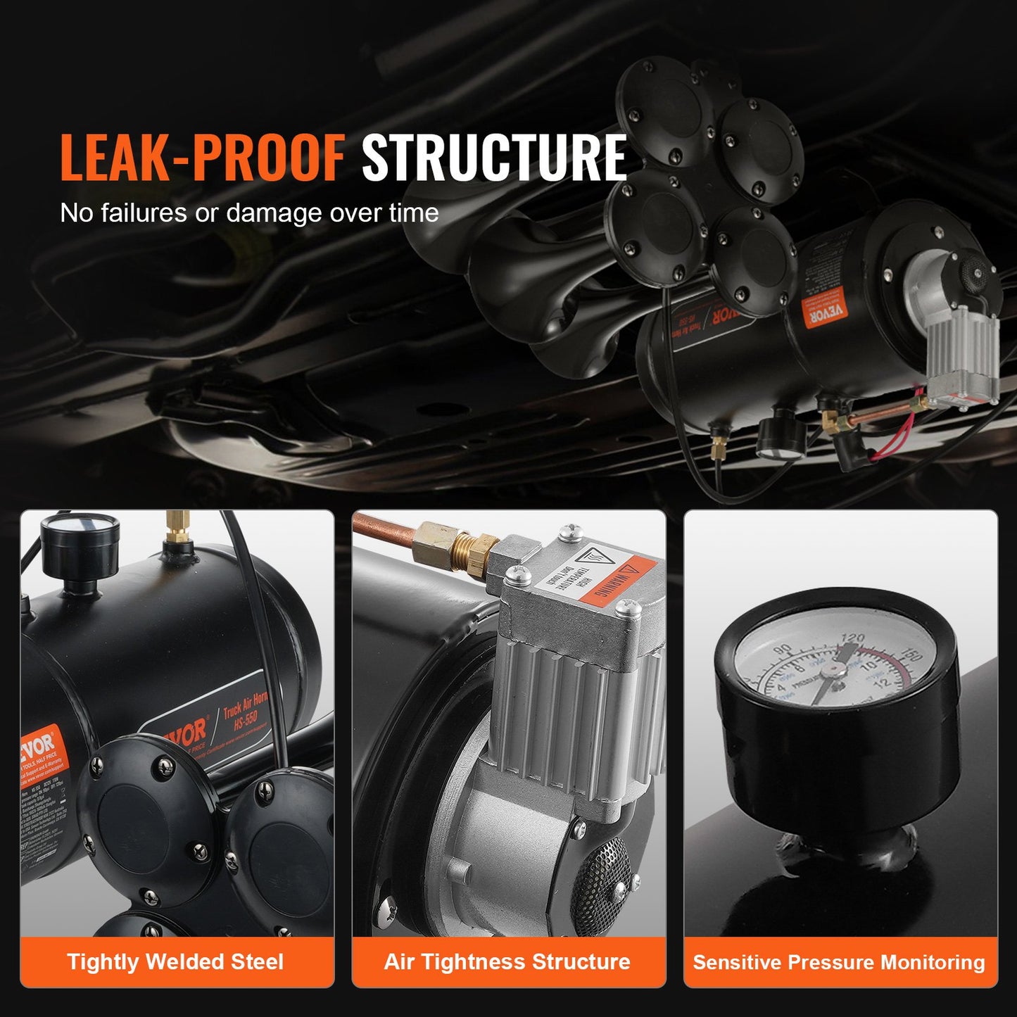 12V Air Compressor with 0.8 Gal/3L Tank Built-in Air Horn Compressor System
