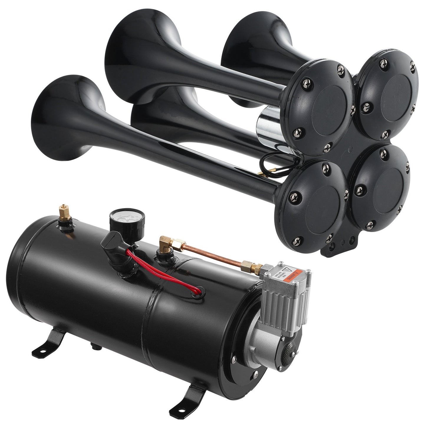 Train Horns Kit 4 Trumpet Air Horn Kit 120 psi Air Compressor 0,8 Gal Tank