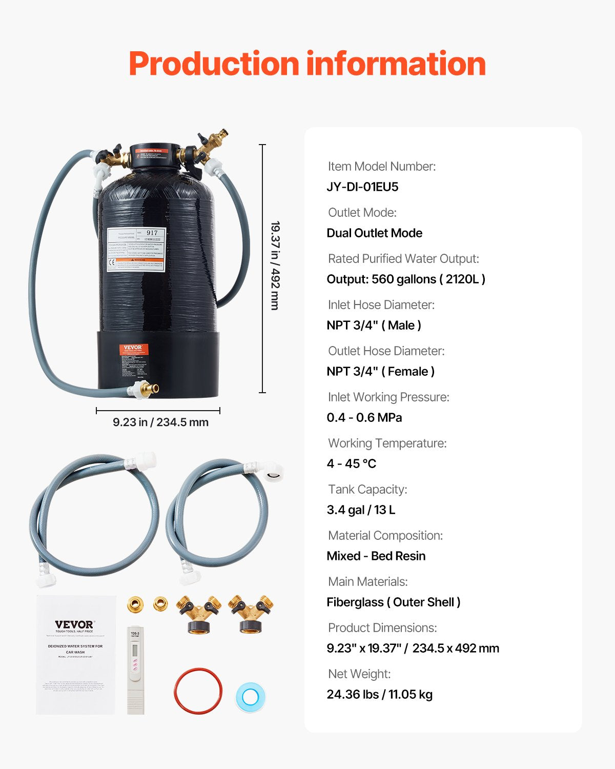 Autowaschanlage mit makellosem deionisiertem Wassersystem und tragbarem TDS-Messgerät