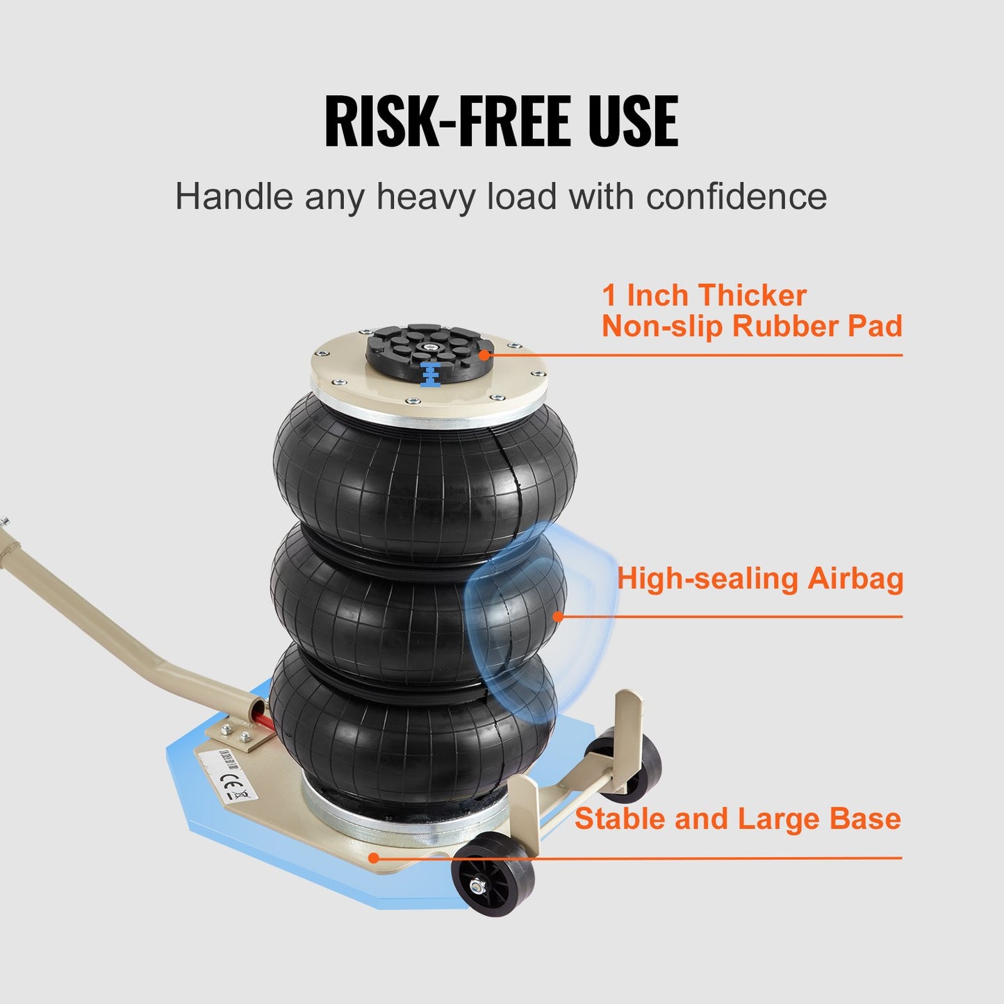Triple Bag Air Jack 3 Ton/6600 lbs Pneumatic Jack for Car SUV Lift