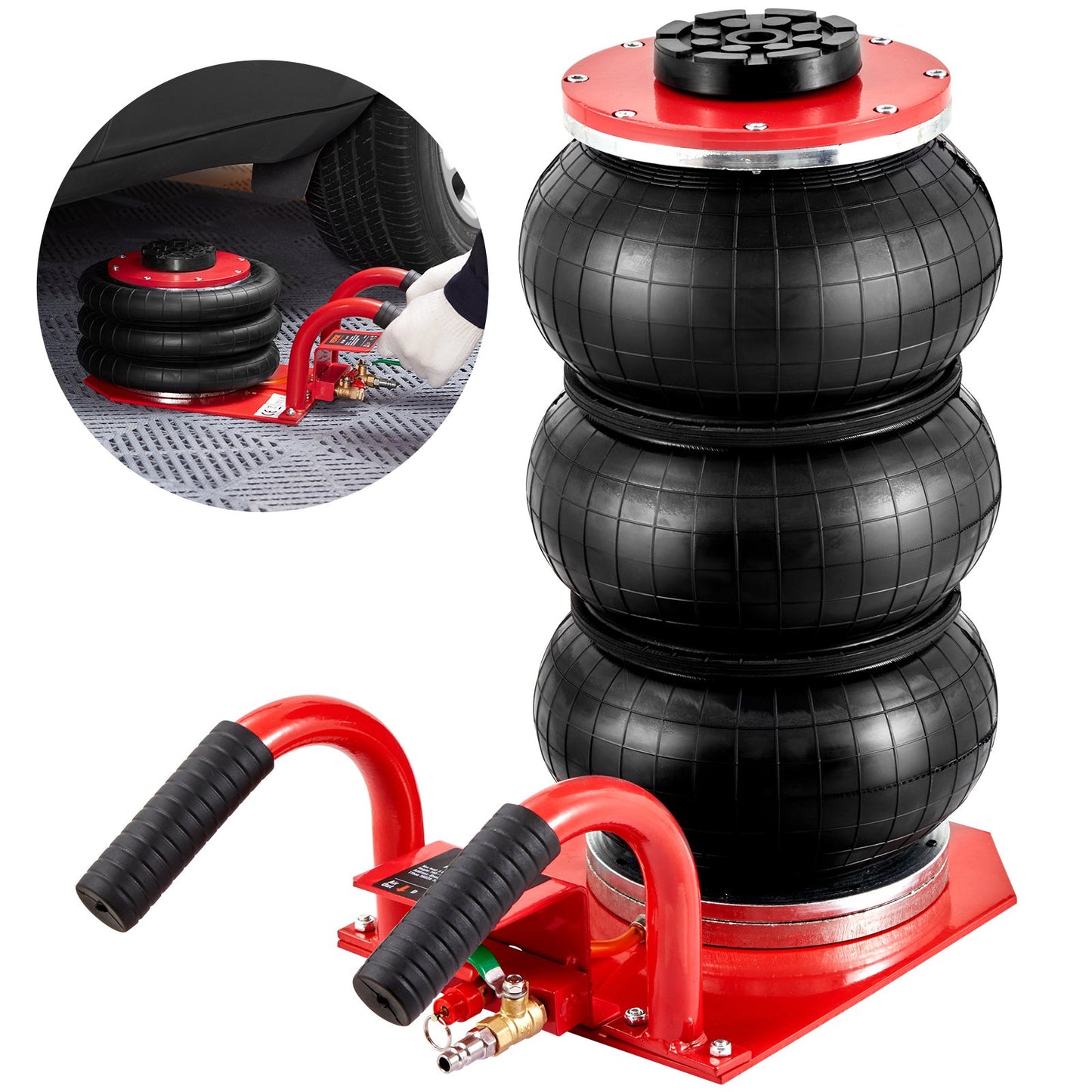 Triple Bag Air Jack 3 Ton/6600 lbs pneumatiskt uttag för bil-SUV-lyft