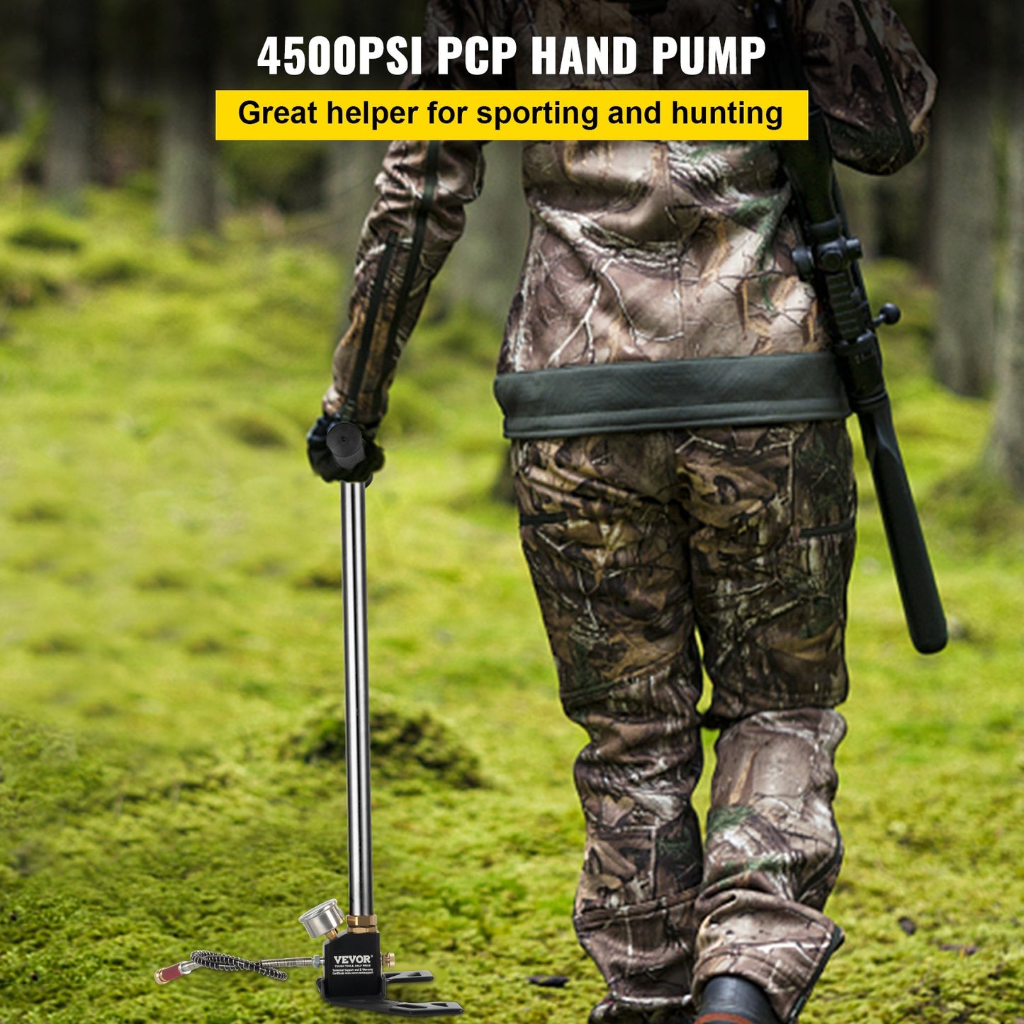 4500 PSI Luftgasfüllpumpe, 3-stufige PCP-Ladeklemmpumpe, Luftpumpe PCP, hoher Druck, hohe Leistung für Luftantriebszylinder und PCP-Zylinder, für Outdoor-Sport und Jagd