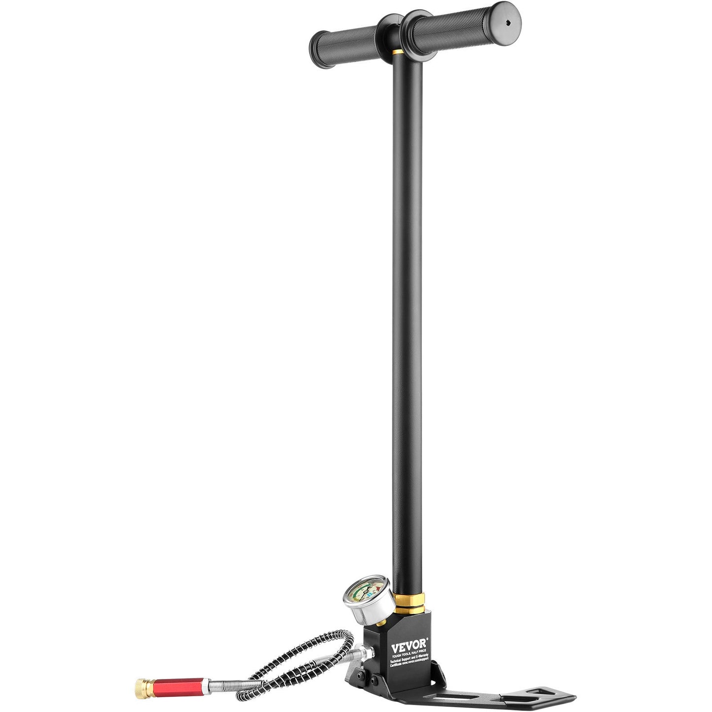 3-stage hand stirrup pump with high quality 301 stainless steel, stirrup pump 4500 psi (0-30 MPa), PCP air gun rifle, pcp pump with pressure measurement range: 0-5800 psi (0-40 MPa)