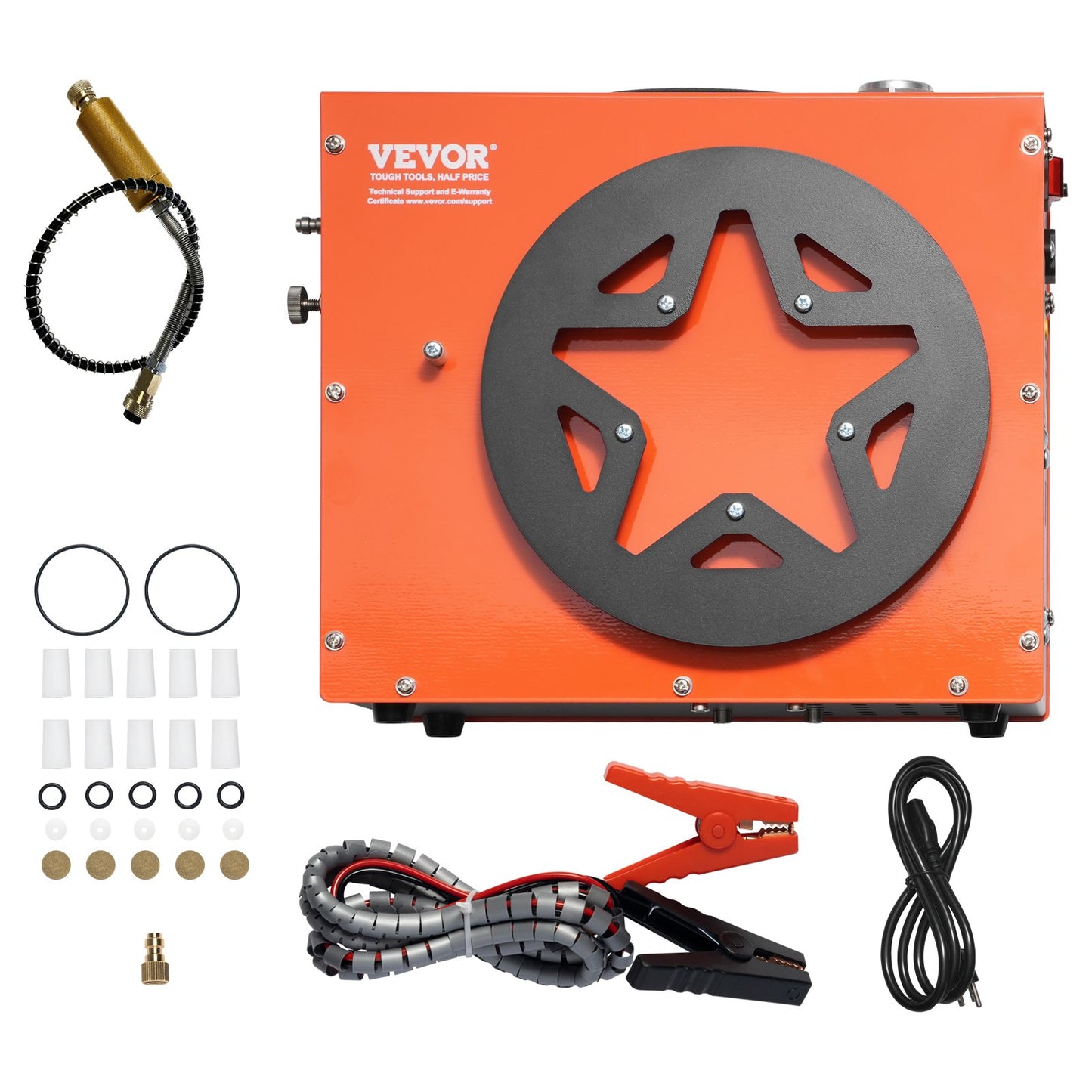 PCP Air Compressor, 4500PSI/30Mpa Portable PCP Air Gun Compressor - Built-in Water and Fan Cooling System, Auto-Stop | DC12V/AC230V Paintball Tank Compressor for Air Rifle, Diving Cylinder
