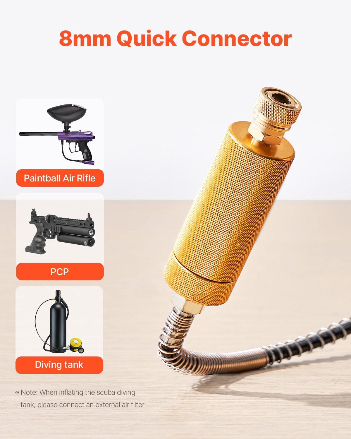 PCP-Luftkompressor, 800 W, Doppelzylinder, PCP-Luftpistolenkompressor, 4500 PSI/30 MPa