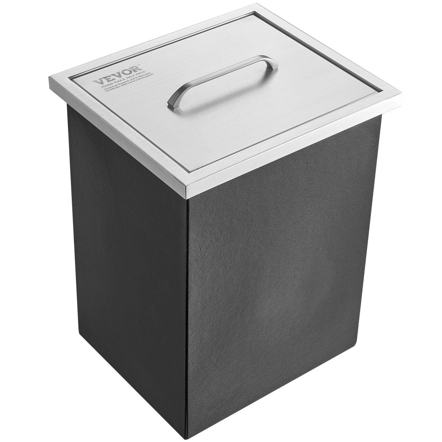 Drop in Ice Chest, 14"L x 12"B x 18"H iskylare i rostfritt stål, kommersiell isbehållare med lock, 40 qt utomhuskök Ice Bar, avloppsrör och avloppsplugg ingår, för kall vinöl
