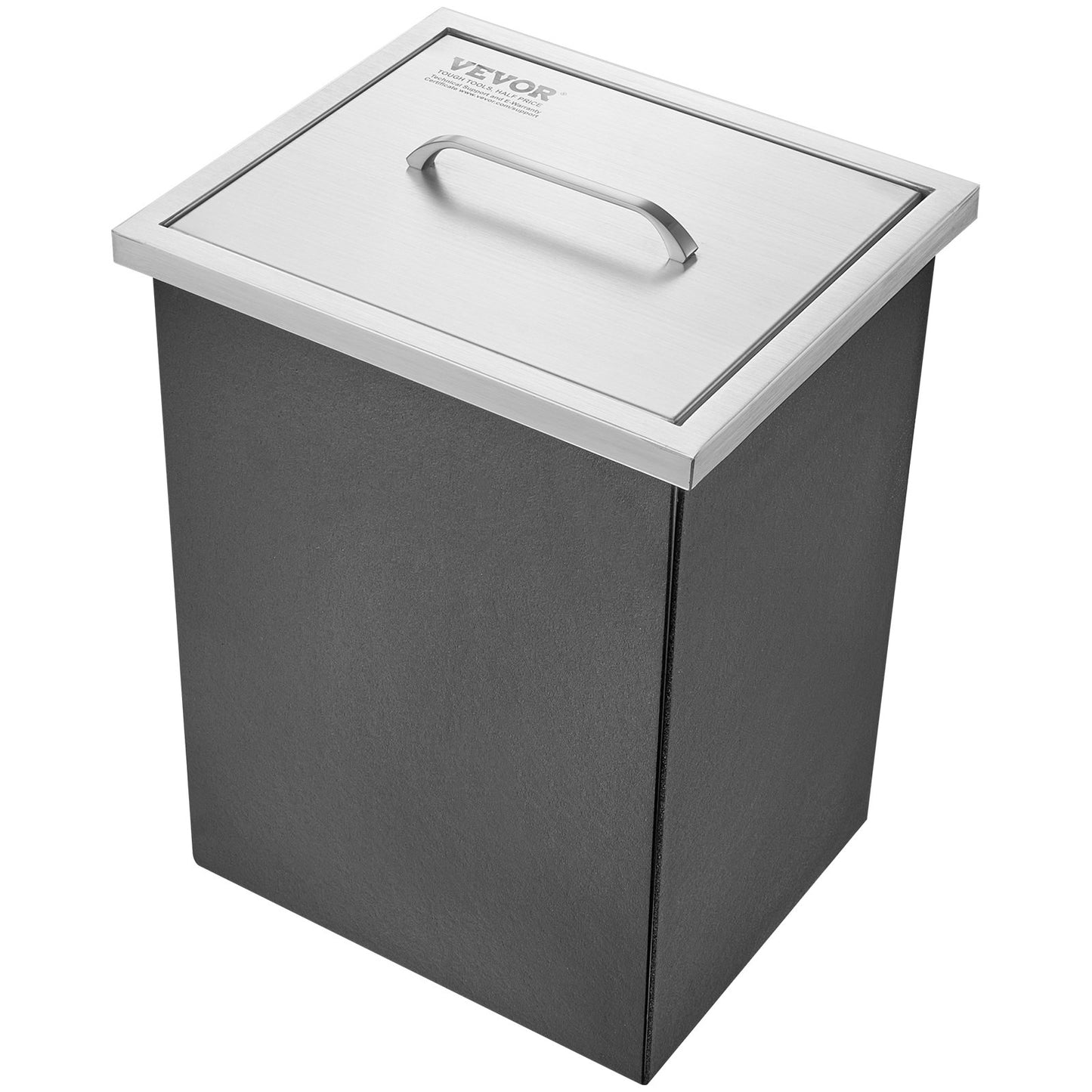 Drop in Ice Chest, 14"L x 12"B x 18"H iskylare i rostfritt stål, kommersiell isbehållare med lock, 40 qt utomhuskök Ice Bar, avloppsrör och avloppsplugg ingår, för kall vinöl