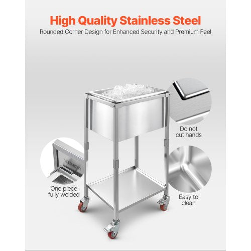 31L rolling cooler for outdoor use, standing ice box on wheels | EU