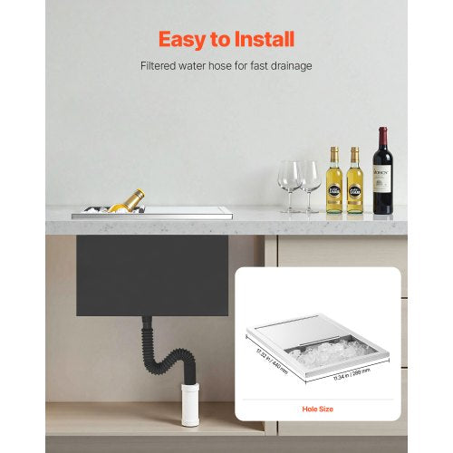 27,1L Drop-in-islåda Iskylare Islåda Rostfritt Stål 455x305x385mm | EU