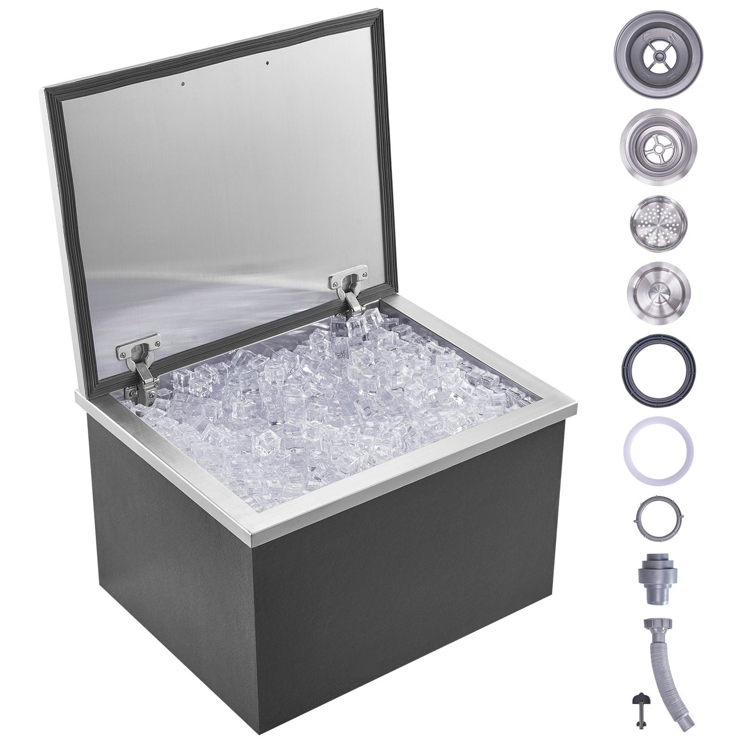 20"x16"x13" Drop in Ice Chest Ice Cooler Ice Bin Stainless steel with lid