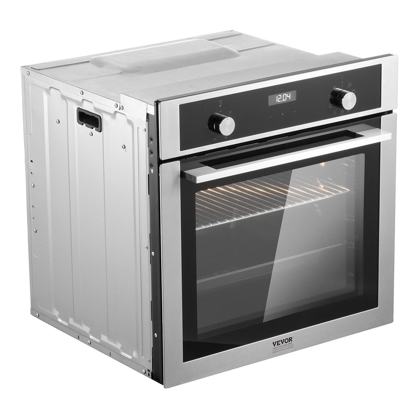 Enkelväggsugn 24" elektrisk inbyggd väggugn 9 funktioner 2,68 Cu. Ft