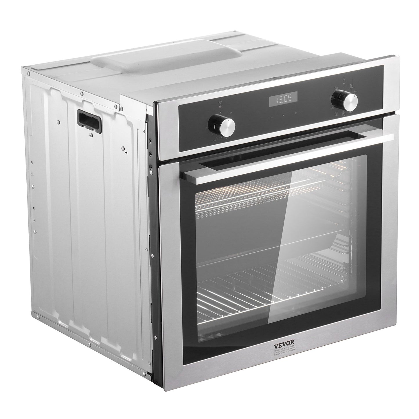 Enkelväggsugn 24" elektrisk inbyggd väggugn 9 funktioner 2,68 Cu. Ft