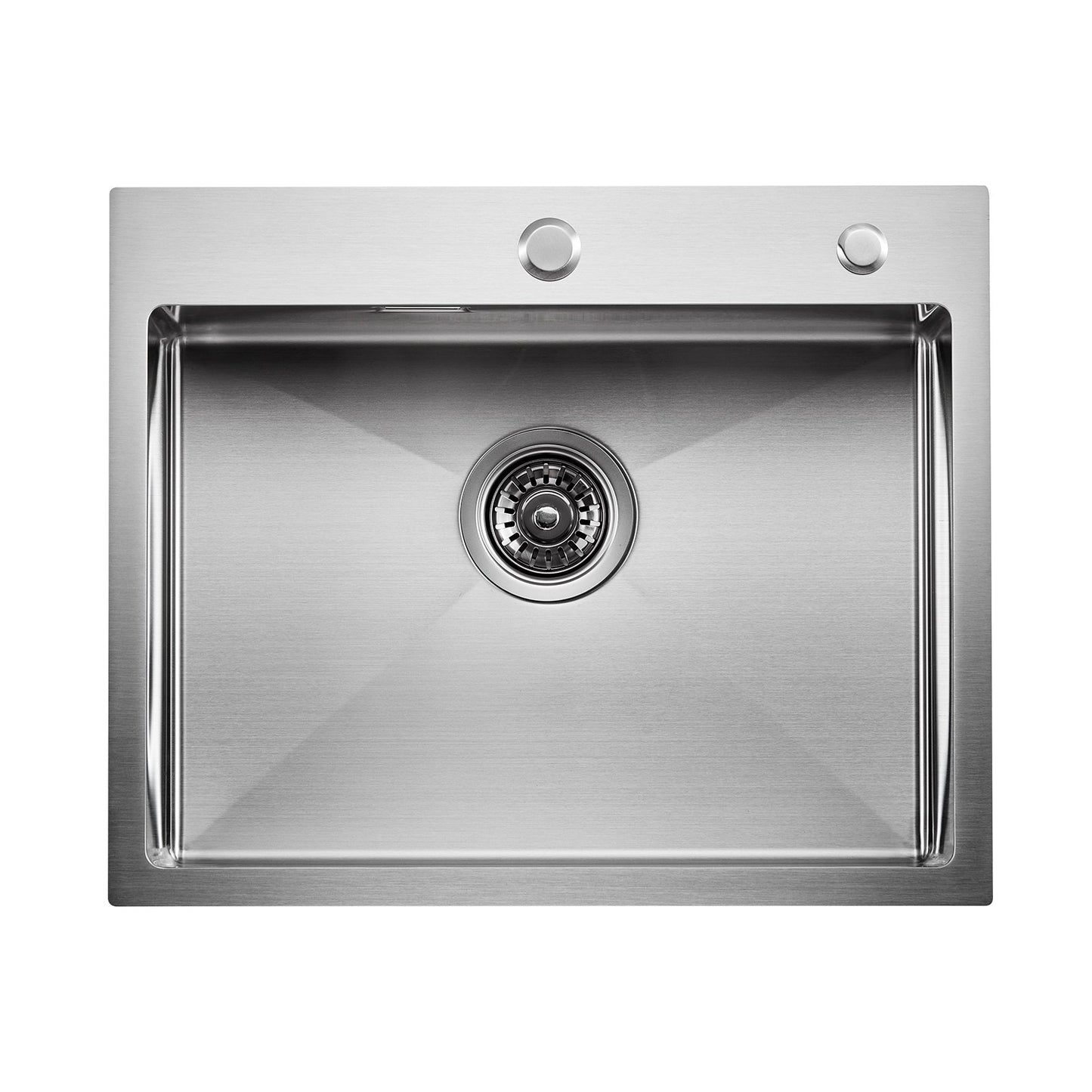55 cm Diskbänk Top Mount Single Bowl Drop-In Basin Rostfri stålstång