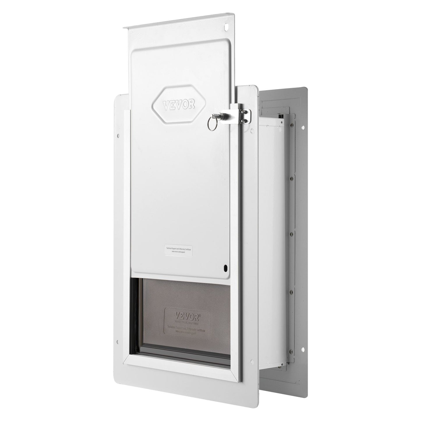 Pet Door for Wall with Lock and 3 Magnetic Tab System Metal Frame Small