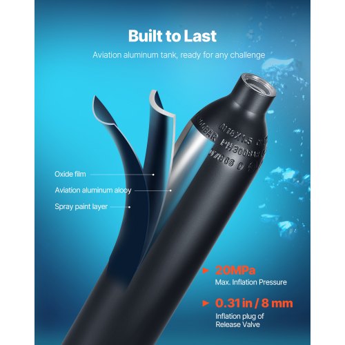 0,5 L Scuba Tank 98,43 ft Dykdjup Lungtank Kit för utforskning | EU