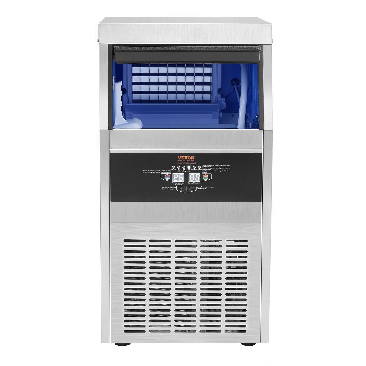 Commercial Ice Machine Freestanding Cabinet Machine 80lbs/24H 40 Ice Cubes