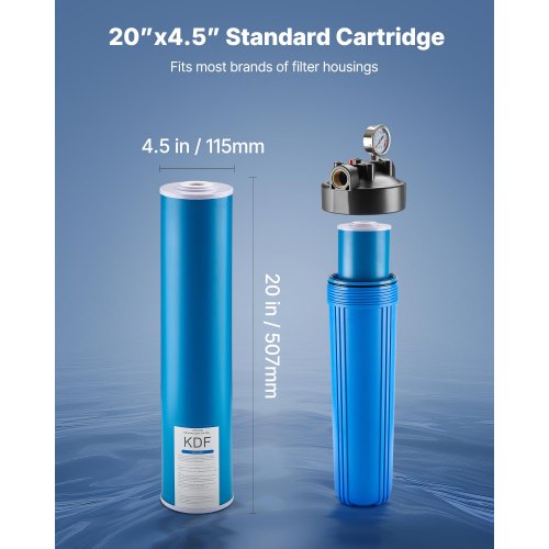 Whole House Water Filter Cartridge 4.5" x 20" KDF Home Filter