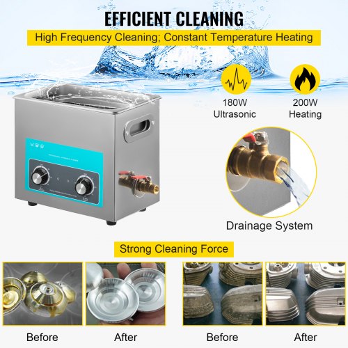 Ultrasonic Jewelry Cleaner with Heat Timer for Cleaning Eyeglass Rings | EU
