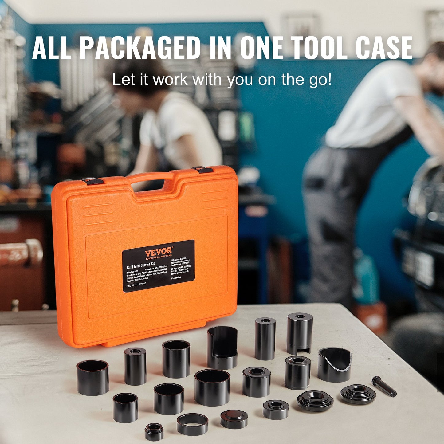 Ball Joint Press Kit, 21 Pcs Tool Set, C-press Ball Joint Remove and Install Tool, for Most 2WD and 4WD Cars, Heavy Duty Ball Joint Repair Kit for Car Repair