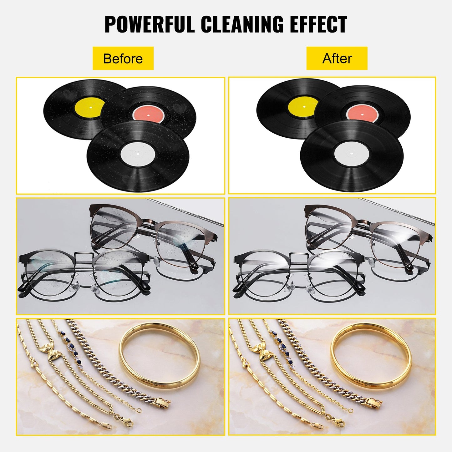 Ultrasonic Vinyl Record Cleaner 6L 40kHz Vinyl Ultrasonic Cleaner Knob Control Record Ultrasonic Cleaner 8 Records Vinyl Sonic Cleaner Stainless Steel Tank with Mechanical Heater & Timer