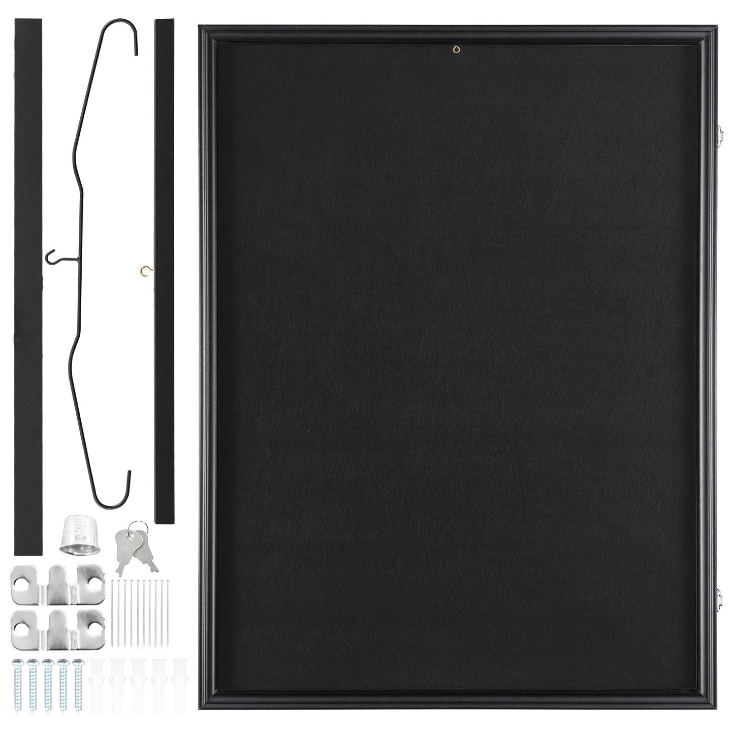 Jersey Display Ramfodral, 23,3 x 31,2 x 1,5 tum, stor låsbar sporttröja skugglåda med 98 % UV-skydd PC-glas och galgar, för baseball-basketfotbollshockeytröja och uniform