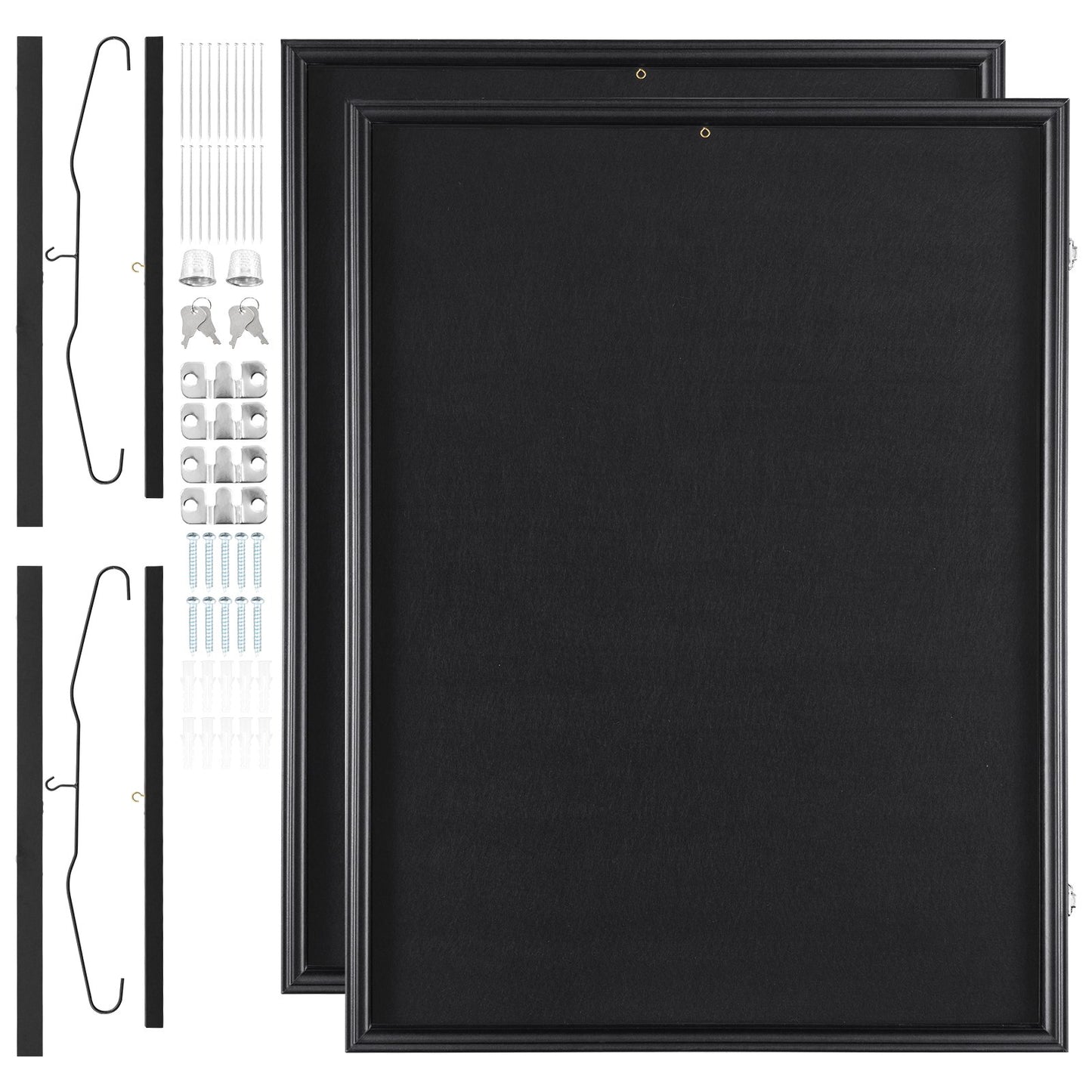 2PCs Jersey Display Ram Fodral, 23,3x31,2x1,5 tum, stor låsbar sporttröja skugglåda med 98 % UV-skydd PC-glas och galgar, för baseball-basketbollfotbollshockeytröja och uniform