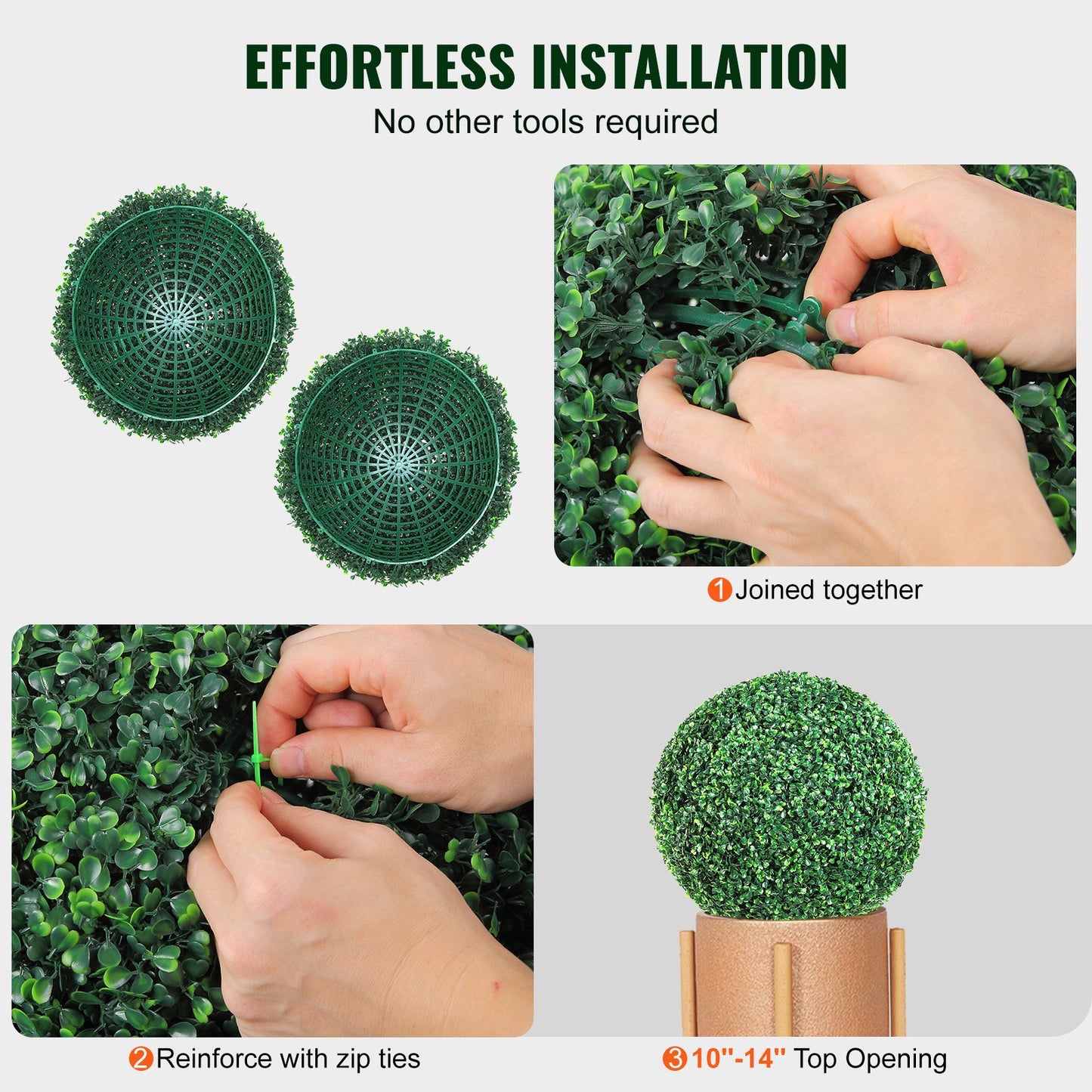 Konstgjorda växter buxbomsträd, 24 tum höga (2 stycken), kulformade faux topiaries växt, året runt gröna feaux växt dekorativa bollar för trädgård, balkong, trädgård, bröllop och heminredning