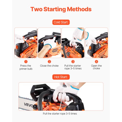25cc Gasoline Chainsaw 1.02hp Gasoline 12 Inch Chainsaw for Wood Cutting