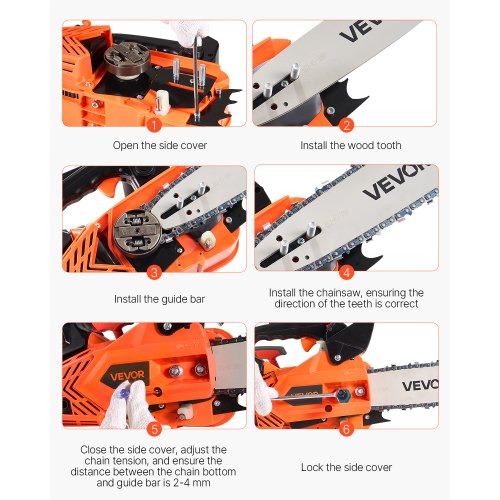 25cc Gasoline Chainsaw 1.02hp Gasoline 12 Inch Chainsaw for Wood Cutting