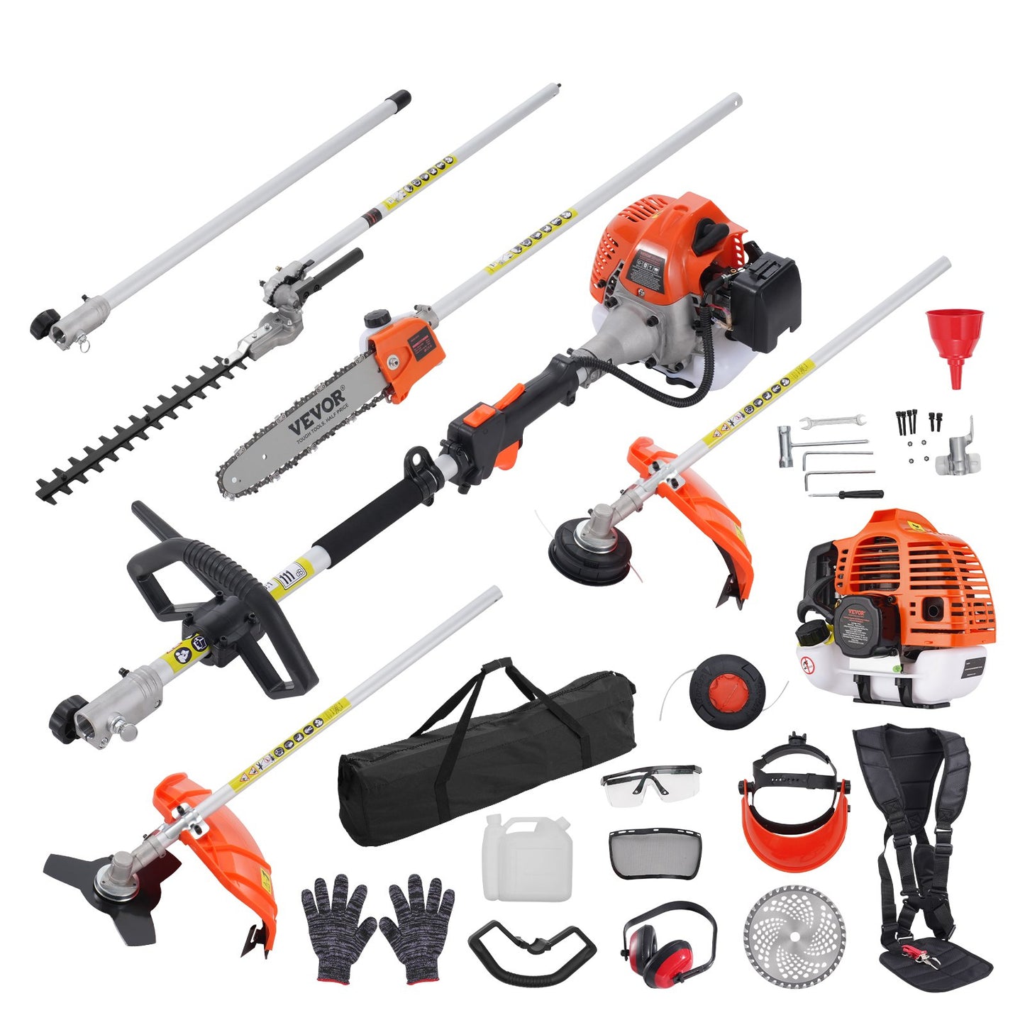 6-in-1 Multifunctional Trimming Tools Gas Hedge Trimmer 43CC Weed Eater